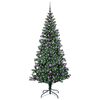 vidaXL Artificial Pre-lit Christmas Tree Green 210 cm PVC and Metal
