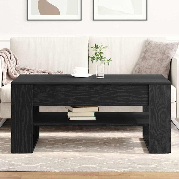 vidaXL Coffee Table Black Oak 102 x 55 x 45 cm Engineered Wood
