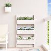 vidaXL Wall Planter 3-Tier 60x18.5x110 cm White Solid Wood Pine