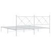 vidaXL Metal Bed Frame without Mattress with Headboard White 180x200cm
