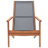 vidaXL Garden Lounge Chair Grey Solid Eucalyptus Wood and Textilene