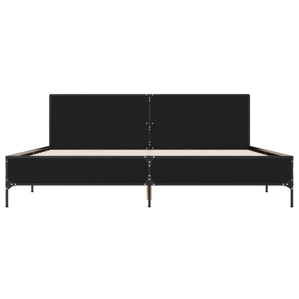 vidaXL Bed Frame without Mattress Black 180x200 cm Super King