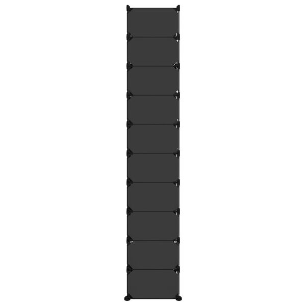 vidaXL Shoe Rack Black 44x32x174 cm PP