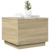 vidaXL Coffee Table with LED Lights Sonoma Oak 50x50x40 cm