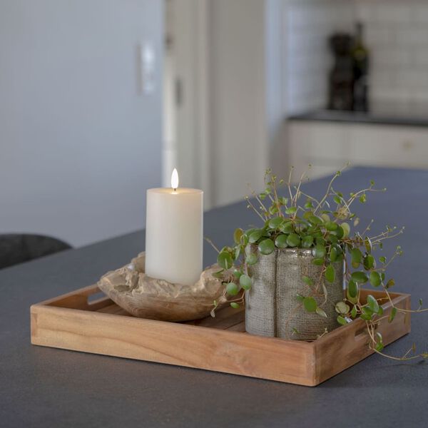 House Nordic 3 Piece Tray Christina with handles Teak Natural