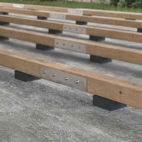 vidaXL Rubber Granulate Patio Pad Black 9 x 9 x 1 cm Rubber