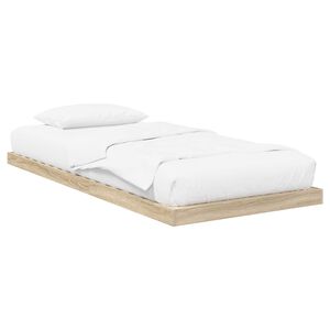 vidaXL Floor Bed Frame Sonoma 71.5 x 190 cm Engineered Wood