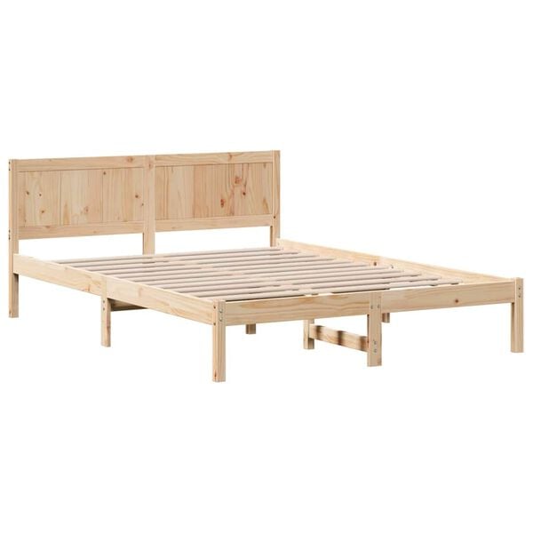 vidaXL Bed Frame Brown 140 x 200 cm Solid Pine wood