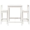 vidaXL 3 Piece Garden Bar Set White Solid Wood Pine