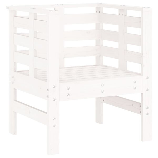 vidaXL Garden Chairs 2 pcs White 61.5x53x71 cm Solid Wood Pine