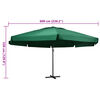 vidaXL Garden Parasol with Aluminium Pole 600 cm Green