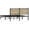 vidaXL Metal Bed Frame without Mattress Sonoma Oak 150x200 cm King Size