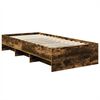 vidaXL Bed Frame with Headboard Smoked Oak 90 x 200 cm Engineered Wood