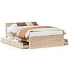 vidaXL Bed Frame without Mattress with Headboard 160x200 cm Solid Wood Pine