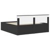 vidaXL Bed Frame with Headboard Black 200 x 200 cm Engineered Wood