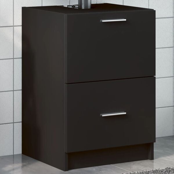 vidaXL Sink Cabinet Black 40x37x59 cm Engineered Wood