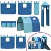 vidaXL Bunk Bed without Mattress with Slide and Curtains Blue 80x200 cm