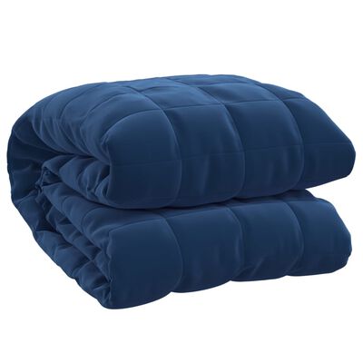 vidaXL Weighted Blanket Blue 220x230 cm King 15 kg Fabric