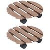 vidaXL Plant Trolley | Set of 2 | Brown | Wood-Plastic Composite | Medium