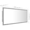 vidaXL LED Bathroom Mirror Concrete Grey 100x8.5x37 cm Acrylic