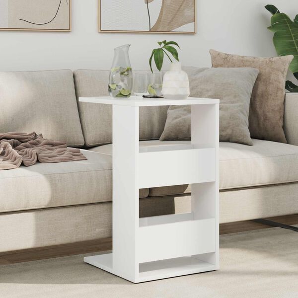 vidaXL Side Table White 40 x 35 x 60.5 cm Engineered Wood