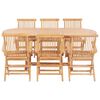 vidaXL 7 Piece Outdoor Dining Set 150-200x100x75 cm Solid Teak Wood
