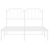 vidaXL Metal Bed Frame without Mattress with Headboard White 135x190cm