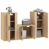 vidaXL 3 Piece TV Cabinet Set Sonoma Oak Engineered Wood