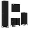 vidaXL Bathroom Furniture Set 4 pcs Black Oak Engineered Wood