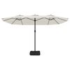 vidaXL Double-Head Parasol Sand White 449x265 cm