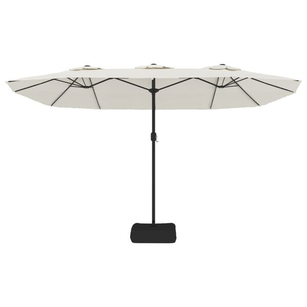 vidaXL Double-Head Parasol Sand White 449x265 cm