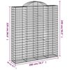 vidaXL Arched Gabion Baskets 5 pcs 200x50x220/240 cm Galvanised Iron