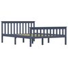 vidaXL Bed Frame without Mattress Grey Solid Pine Wood 140x200 cm (283229+321989)