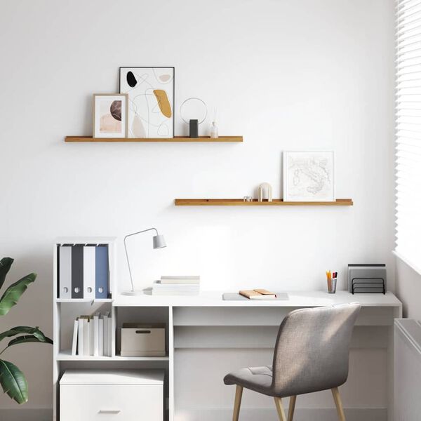 vidaXL Wall Shelf 2 pcs Beige 100 x 9 x 3 cm Engineered Wood