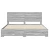vidaXL Bed Frame with Drawer Grey Sonoma 200 x 200 cm Engineered Wood