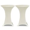 vidaXL Table Cover | Set of 2 | Cream | 90% Polyester, 10% Elastane
