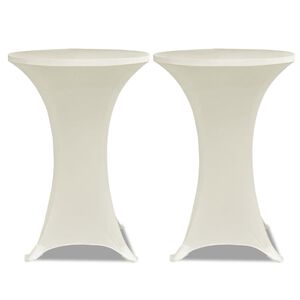 vidaXL Standing Table Cover &Oslash;60cm Cream Stretch 2 pcs