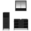 vidaXL Bathroom Furniture Set 3 pcs Black Oak Engineered Wood