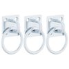 vidaXL Hitching Rings with Plates 3 pcs Silver Steel