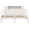 vidaXL Bookcase Bed without Mattress White 120x190 cm Small Double Solid Wood Pine