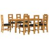 vidaXL Dining Set 9 pcs Black Solid Oak Wood