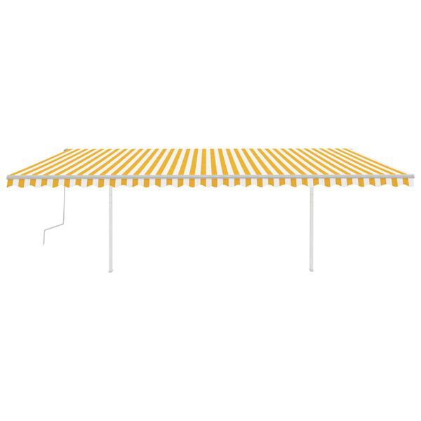vidaXL Manual Retractable Awning with LED 6x3.5 m Yellow and White