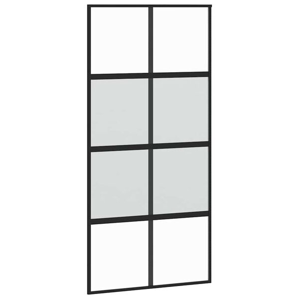 vidaXL Sliding Door with Hardware Set 102.5x205 cm Tempered Glass and Aluminium