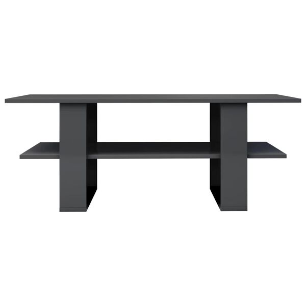 vidaXL Coffee Table High Gloss Grey 110x55x42 cm Engineered Wood
