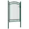 vidaXL Fence Gate "EMMEN" with Arched Top Steel 100x106 cm Green