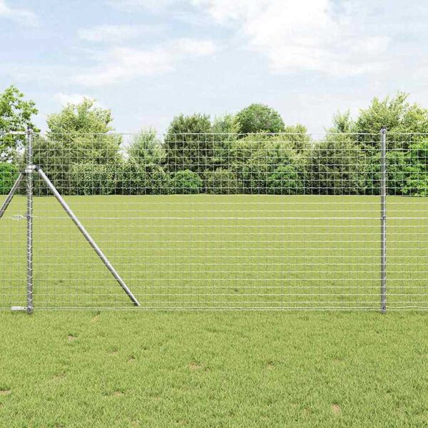 vidaXL Fence Posts 12 pcs Silver Powder-coated steel