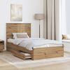 vidaXL Bed Frame with Drawer Artisan Oak 100 x 200 cm Engineered Wood