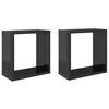 vidaXL Wall Cube Shelves 2 pcs High Gloss Grey 30x15x30 cm