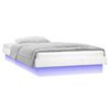vidaXL LED Bed Frame without Mattress White 90x200 cm Solid Wood