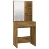 vidaXL Dressing Table with LED Smoked Oak 60x40x140 cm